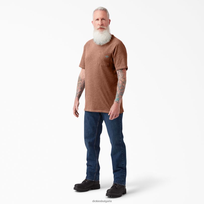 мъже Dickies охлаждаща тениска с къс ръкав корк с едно багрило хедър (c2k) облекло R2PH8541