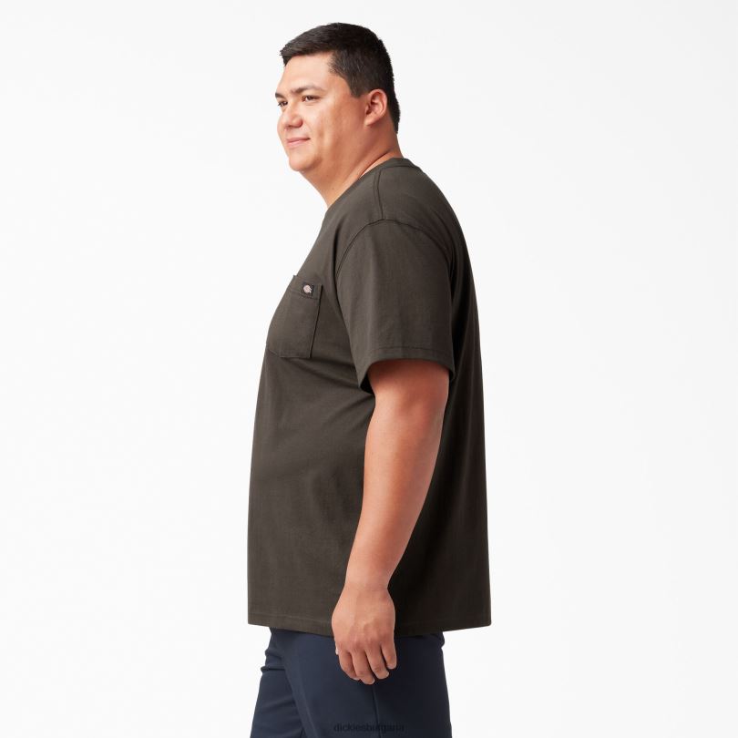 мъже Dickies тежка тениска с къс ръкав шоколадово кафяво (cb) облекло R2PH8510