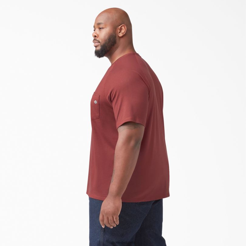 мъже Dickies охлаждаща тениска с къс ръкав тръстиково червено (cn) облекло R2PH8540