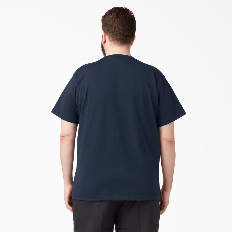 мъже Dickies тежка тениска с къс ръкав тъмно синьо (dn) облекло R2PH8513