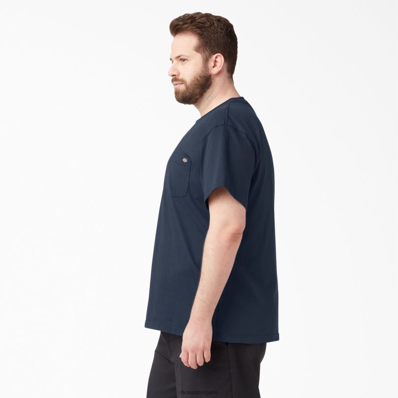 мъже Dickies тежка тениска с къс ръкав тъмно синьо (dn) облекло R2PH8513