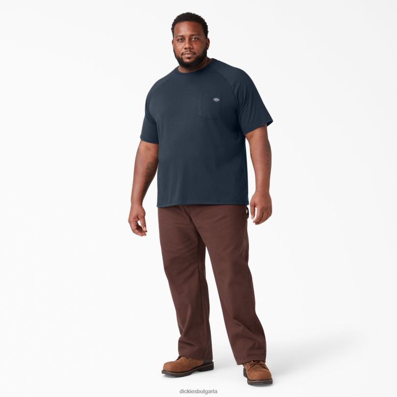 мъже Dickies охлаждаща тениска с къс ръкав тъмно синьо (dn) облекло R2PH8543
