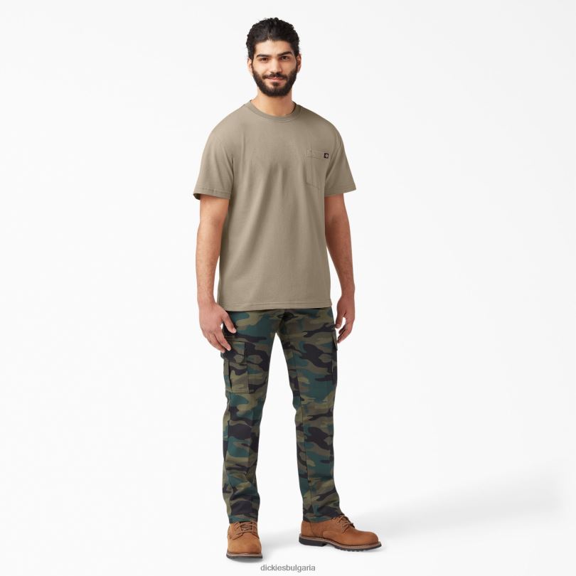 мъже Dickies тежка тениска с къс ръкав пустинен пясък (ds) облекло R2PH8514