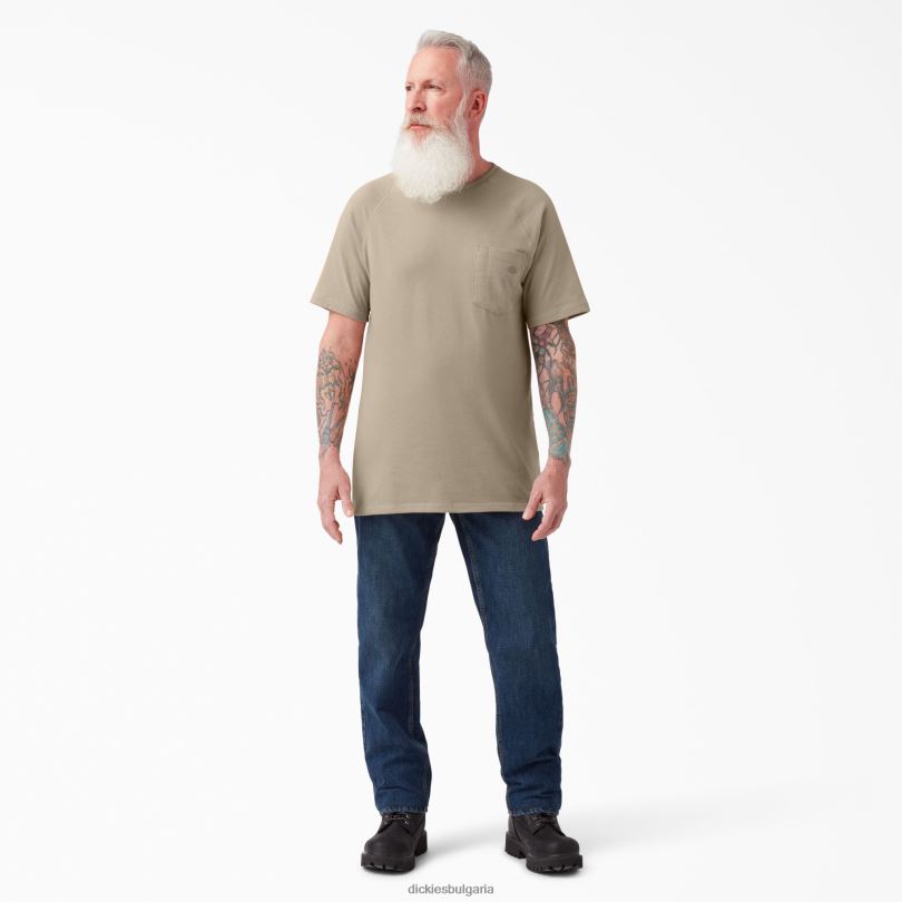 мъже Dickies охлаждаща тениска с къс ръкав пустинен пясък (ds) облекло R2PH8544