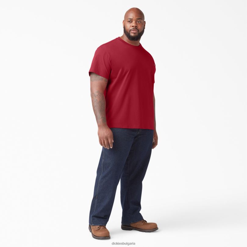 мъже Dickies тежка тениска с къс ръкав английски червено (er) облекло R2PH8515