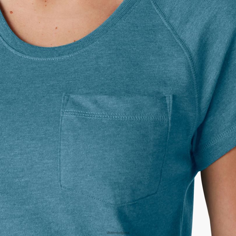 Жени Dickies охлаждаща тениска с къс ръкав дълбоко небе (esd) облекло R2PH81575