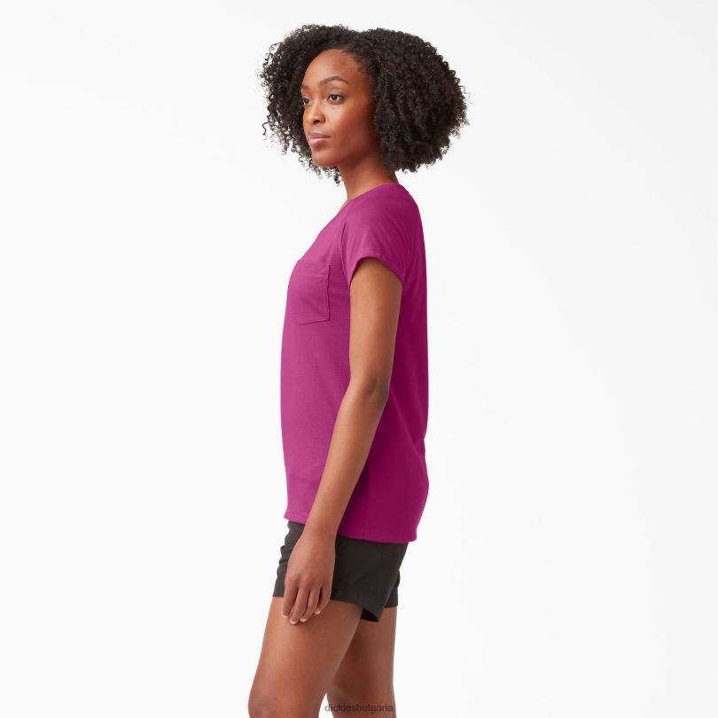 Жени Dickies охлаждаща тениска с къс ръкав фестивална фуксия (f2f) облекло R2PH81577