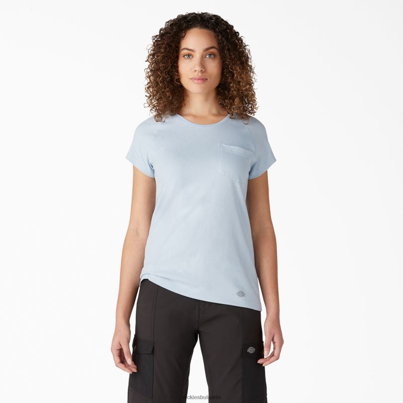 Жени Dickies охлаждаща тениска с къс ръкав мъгливо синьо (fe) облекло R2PH81576