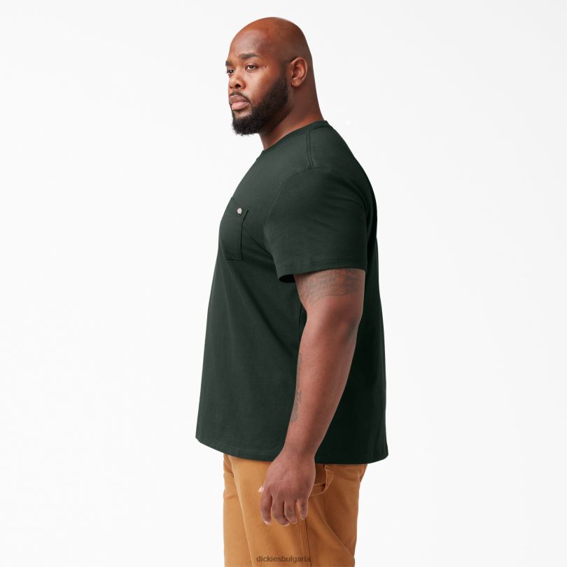 мъже Dickies тежка тениска с къс ръкав ловджийско зелено (gh) облекло R2PH8516