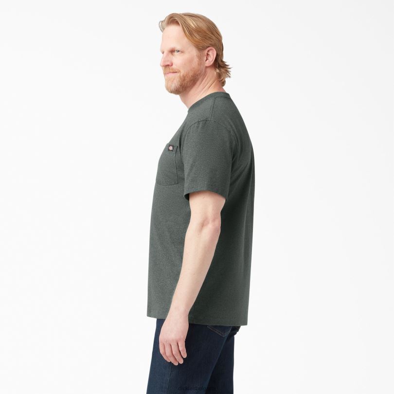 мъже Dickies тежка тениска с къс ръкав Хънтър Грийн (ghh) облекло R2PH8531