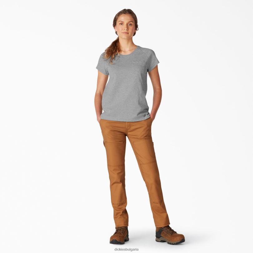 Жени Dickies охлаждаща тениска с къс ръкав хедър сиво (hg) облекло R2PH81579