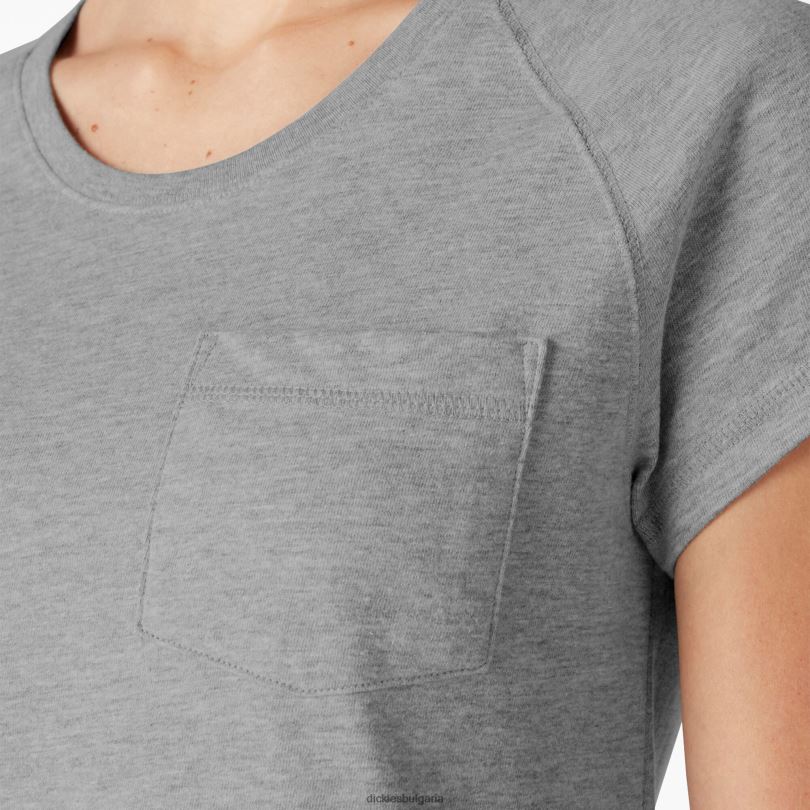Жени Dickies охлаждаща тениска с къс ръкав хедър сиво (hg) облекло R2PH81579