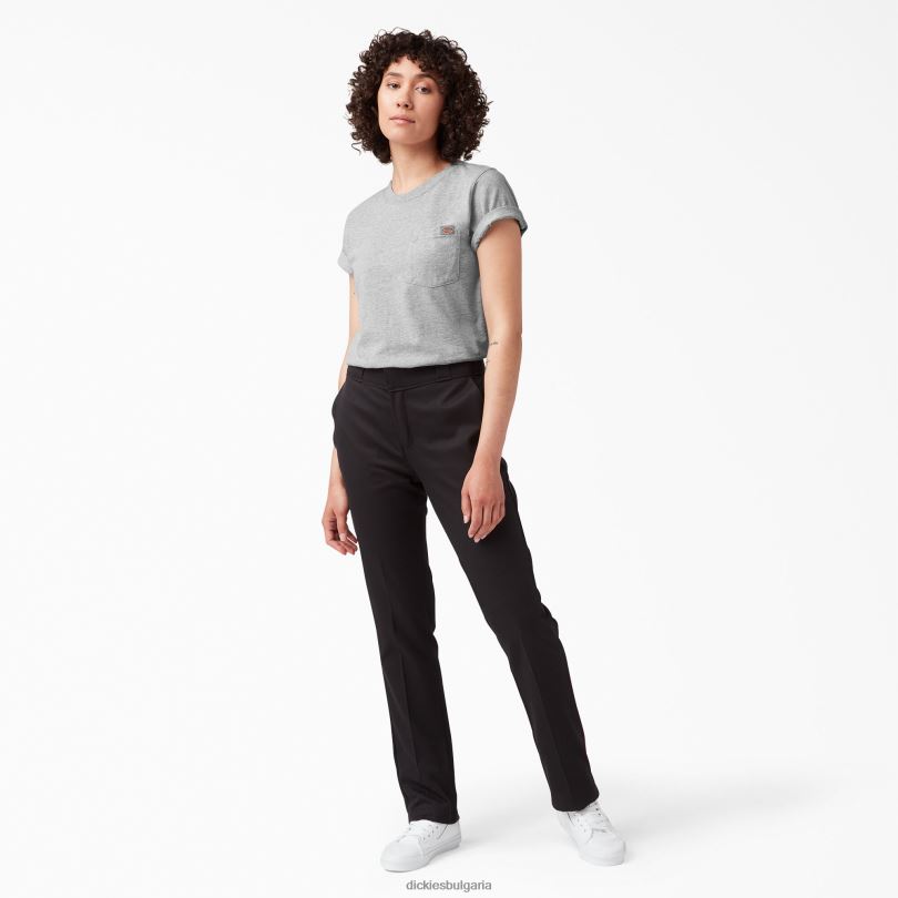 Жени Dickies тежка тениска с къс ръкав хедър сиво (hg) облекло R2PH81958