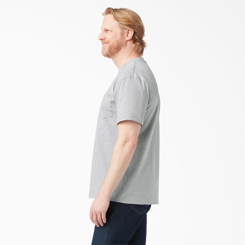 мъже Dickies тежка тениска с къс ръкав хедър сиво (hg) облекло R2PH8517