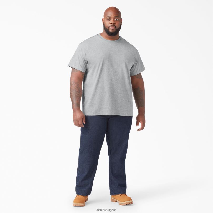 мъже Dickies тениска с къс ръкав хедър сиво (hg) облекло R2PH8633
