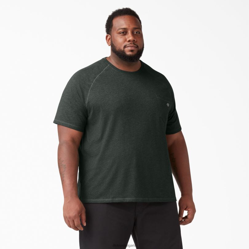 мъже Dickies охлаждаща тениска с къс ръкав ловец зелена хедър (hnh) облекло R2PH8547