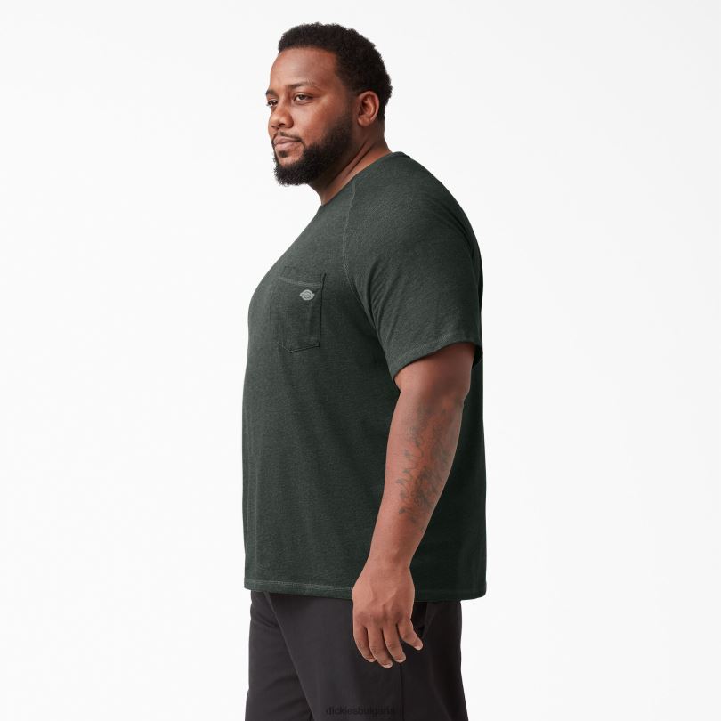 мъже Dickies охлаждаща тениска с къс ръкав ловец зелена хедър (hnh) облекло R2PH8547