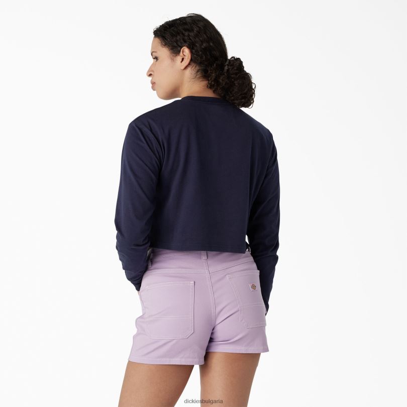 Жени Dickies изрязана тениска с графика на пеперуда с дълъг ръкав мастило синьо (ik) облекло R2PH82126