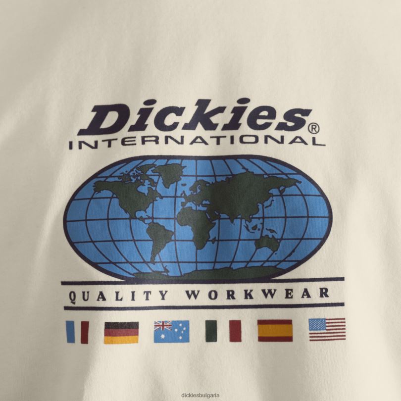 мъже Dickies тениска с графики на jake hayes естествено бежово (nt) облекло R2PH8649