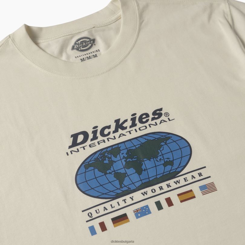 мъже Dickies тениска с графики на jake hayes естествено бежово (nt) облекло R2PH8649