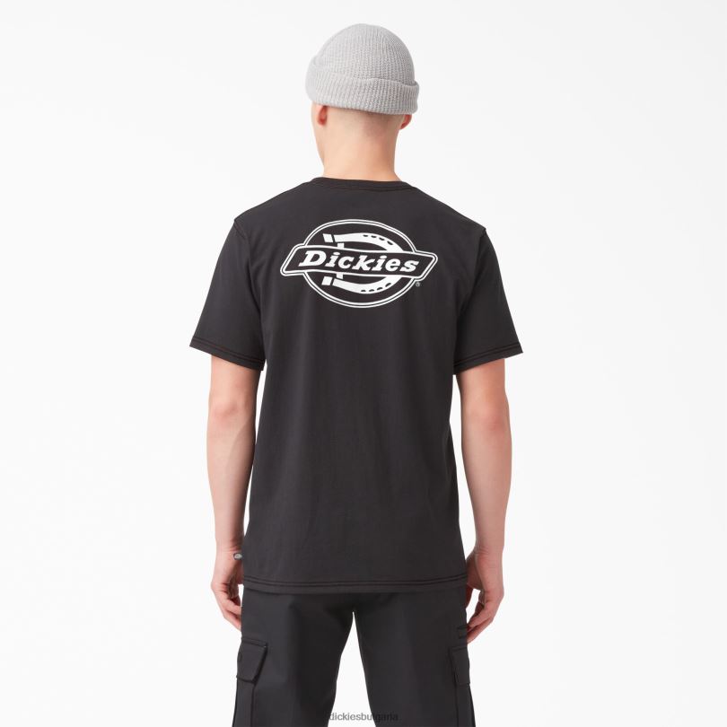 мъже Dickies тениска с графично лого на гърба черно (kbk) облекло R2PH8749