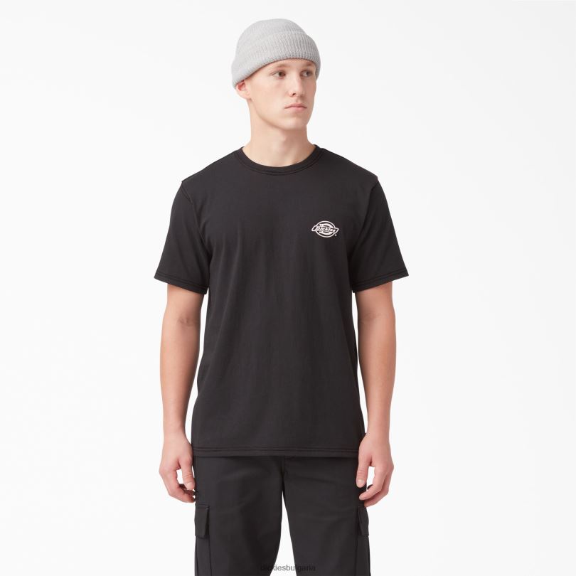 мъже Dickies тениска с графично лого на гърба черно (kbk) облекло R2PH8749