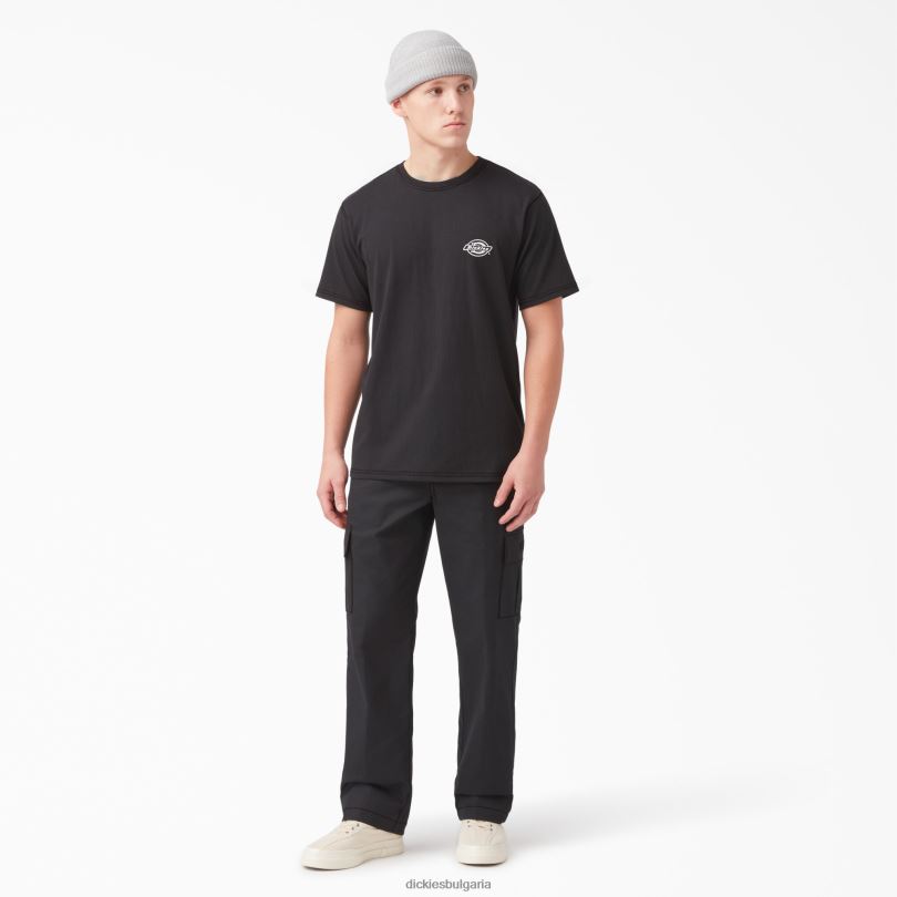 мъже Dickies тениска с графично лого на гърба черно (kbk) облекло R2PH8749