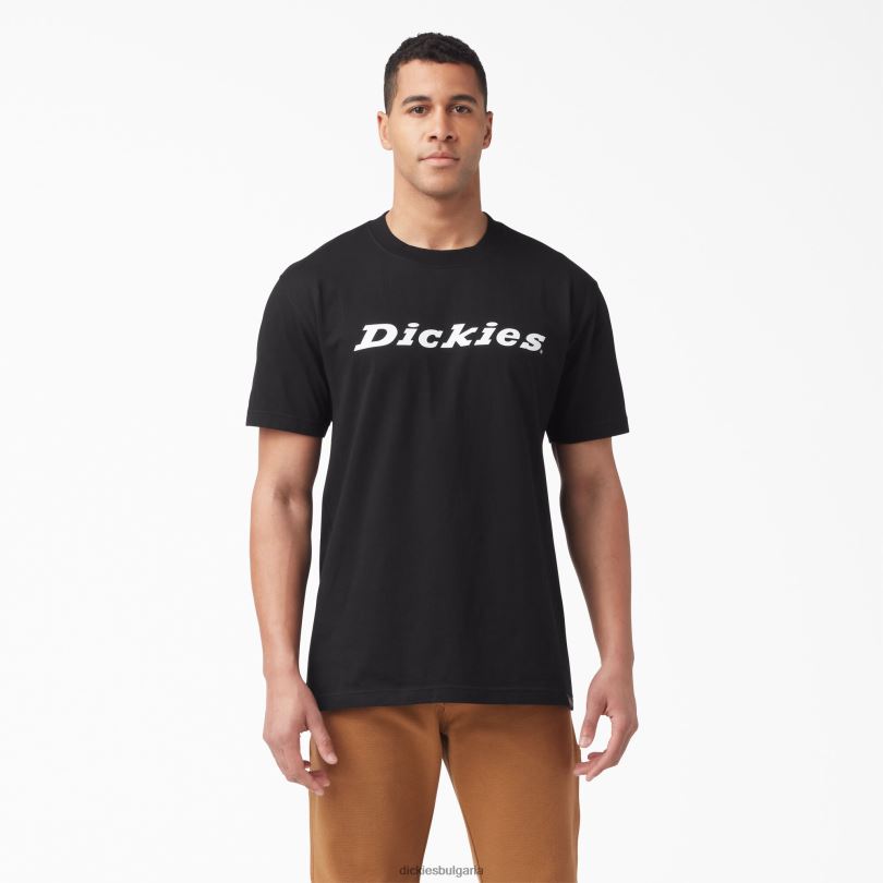 мъже Dickies графична тениска с надпис с къс ръкав черно (kbk) облекло R2PH8815
