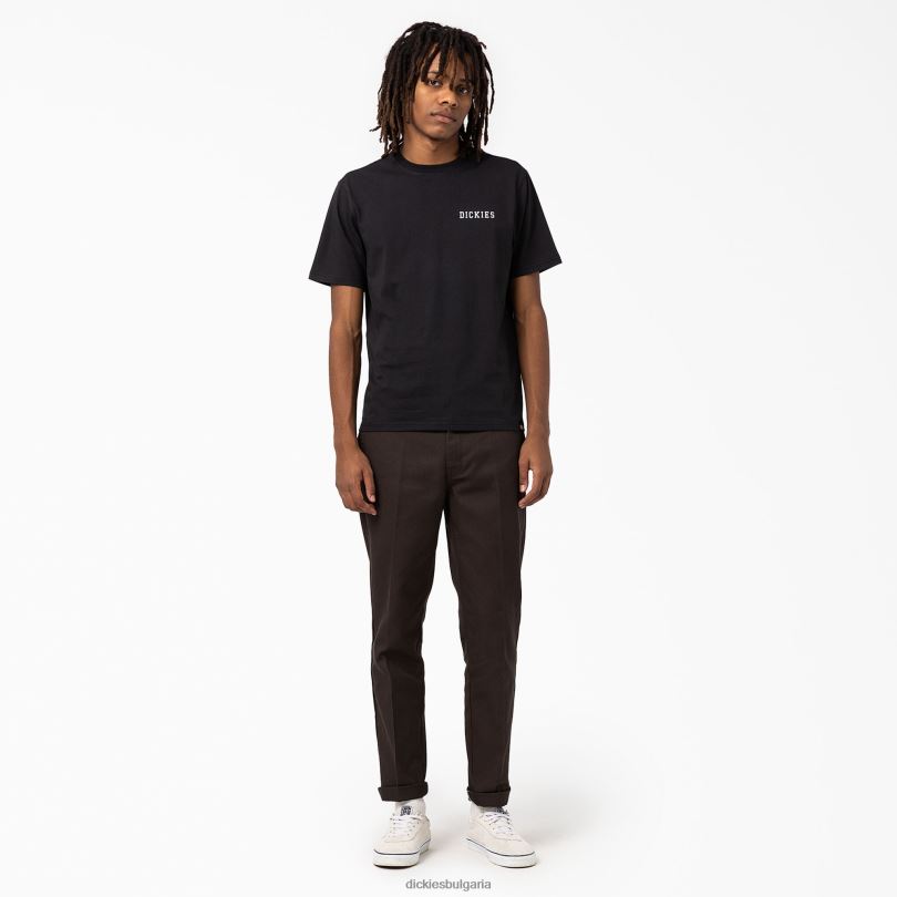 мъже Dickies графична тениска с къс ръкав Кливланд черно (kbk) облекло R2PH8848