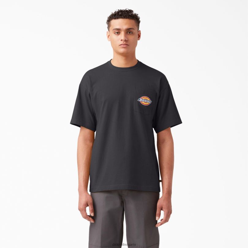 мъже Dickies тениска с джоб с лого на гърдите черно (kbk) облекло R2PH8896
