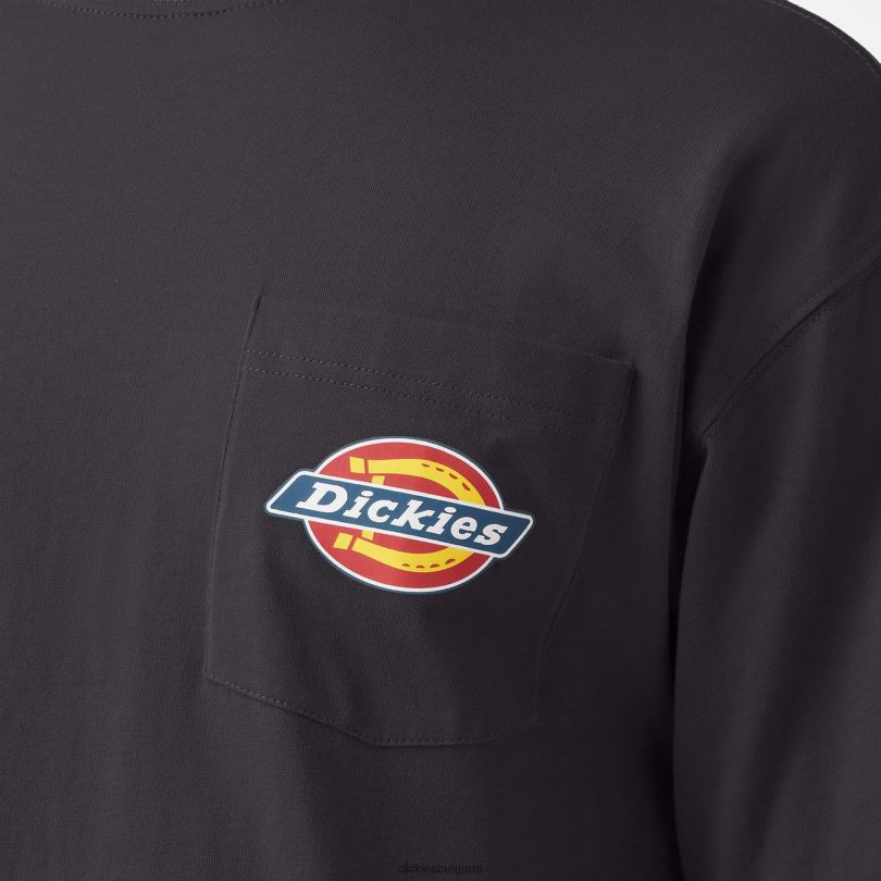 мъже Dickies тениска с джоб с лого на гърдите черно (kbk) облекло R2PH8896