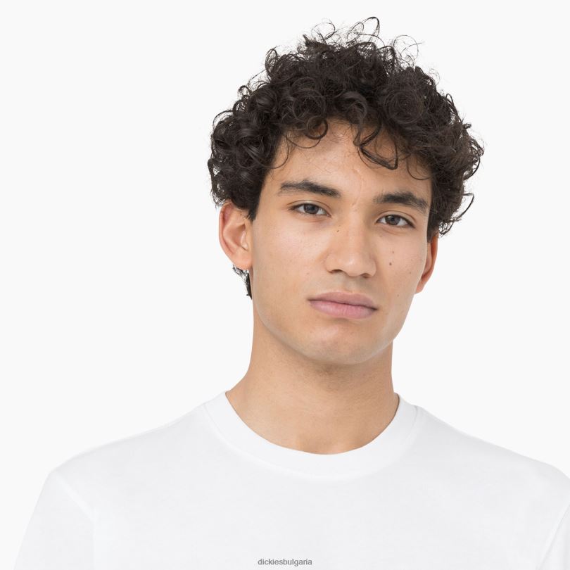 мъже Dickies тениска с къс ръкав leesburg бяло (wh) облекло R2PH8878