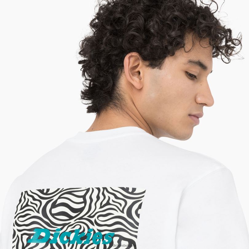 мъже Dickies тениска с къс ръкав leesburg бяло (wh) облекло R2PH8878