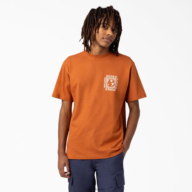 мъже Dickies тениска marbury с къс ръкав джинджифилово кафяво (т.е.) облекло R2PH8801