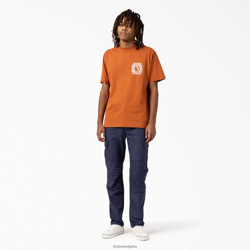 мъже Dickies тениска marbury с къс ръкав джинджифилово кафяво (т.е.) облекло R2PH8801