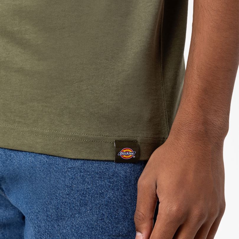 мъже Dickies тениска marbury с къс ръкав военно зелено (ml) облекло R2PH8802