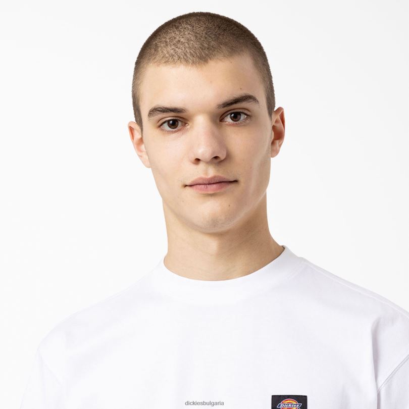 мъже Dickies скейтборд mount vista тениска бяло (wh) облекло R2PH8931