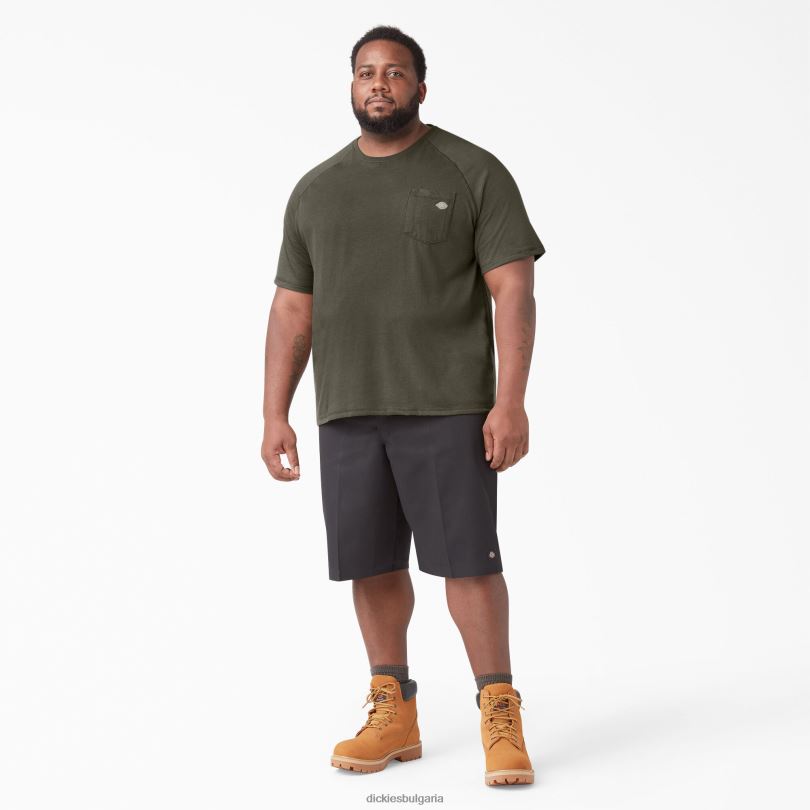 мъже Dickies охлаждаща тениска с къс ръкав зелен мъх (ms) облекло R2PH8550