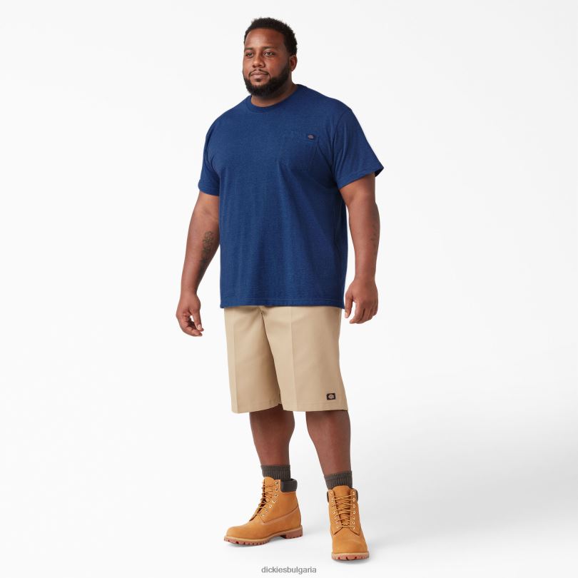 мъже Dickies тежка тениска с къс ръкав лимож едно багрило хедър (oih) облекло R2PH8534