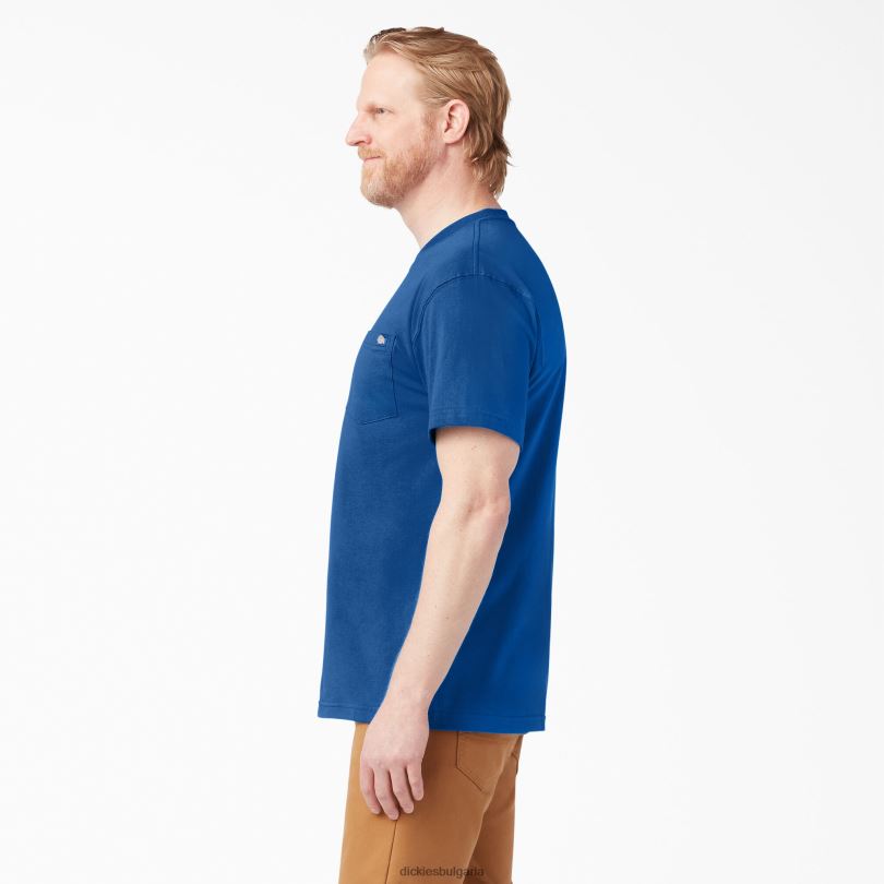 мъже Dickies тежка тениска с къс ръкав кралско синьо (rb) облекло R2PH8522