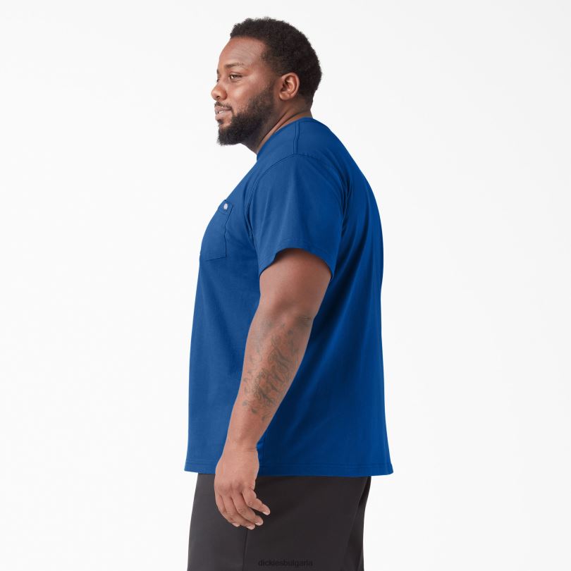 мъже Dickies тежка тениска с къс ръкав кралско синьо (rb) облекло R2PH8522