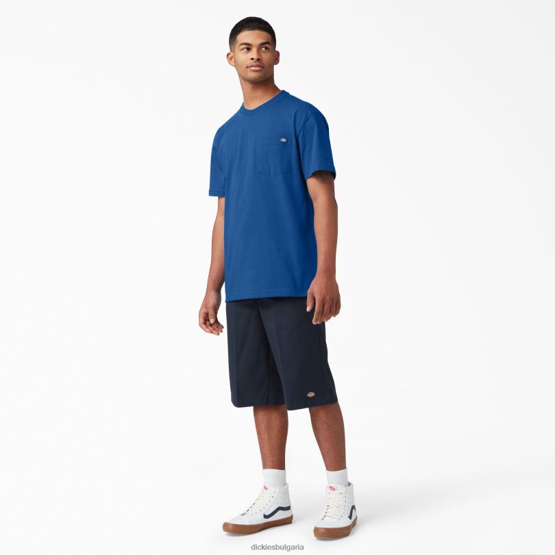 мъже Dickies тежка тениска с къс ръкав кралско синьо (rb) облекло R2PH8522