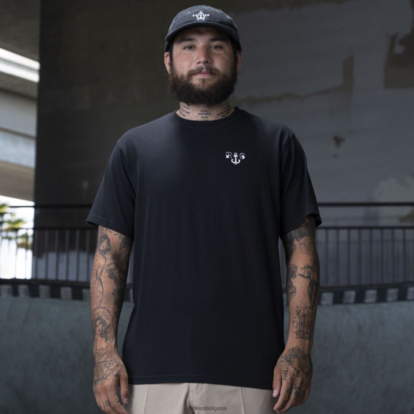 мъже Dickies ronnie sandoval тениска с американска графика черно (kbk) облекло R2PH8817