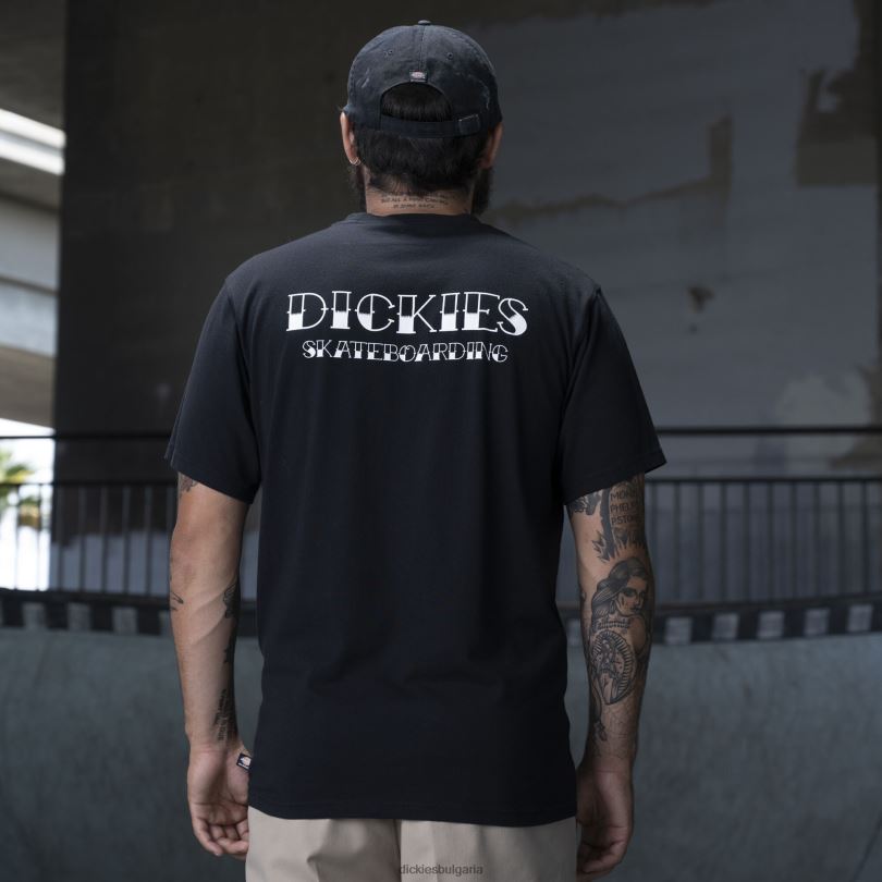 мъже Dickies ronnie sandoval тениска с американска графика черно (kbk) облекло R2PH8817