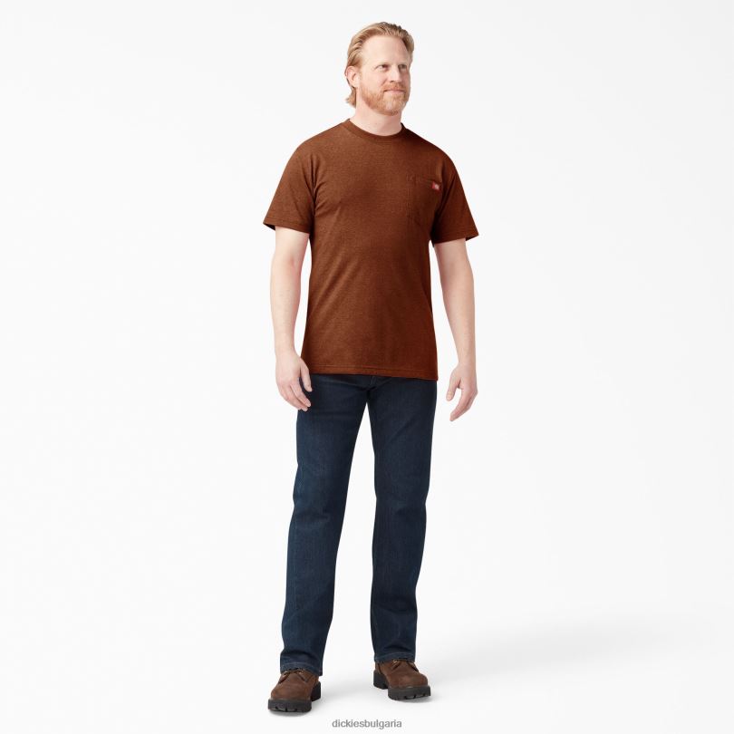 мъже Dickies тежка тениска с къс ръкав селски червен пирен (rrh) облекло R2PH8535