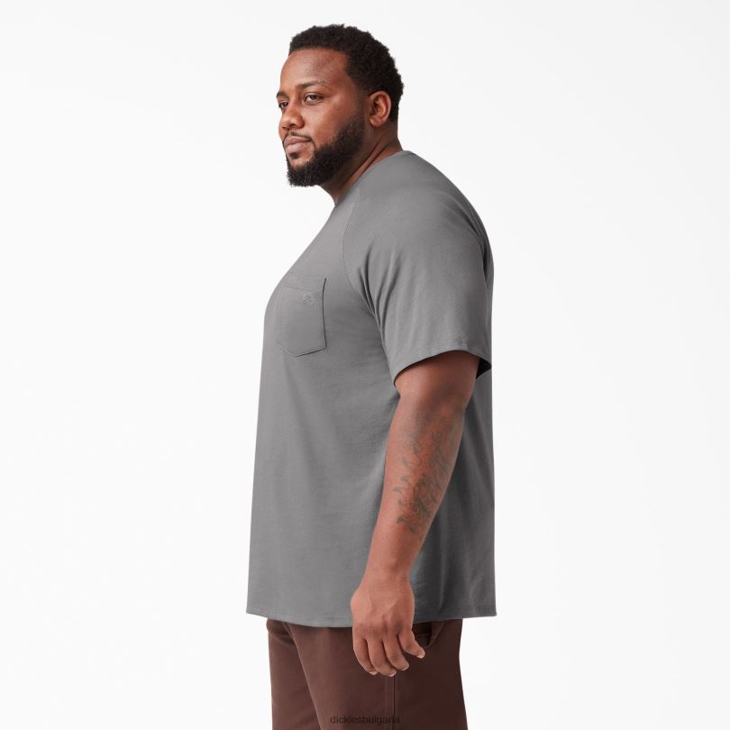 мъже Dickies охлаждаща тениска с къс ръкав опушено сиво (sm) облекло R2PH8552