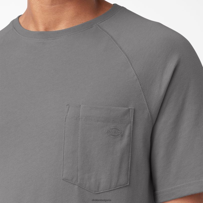 мъже Dickies охлаждаща тениска с къс ръкав опушено сиво (sm) облекло R2PH8552