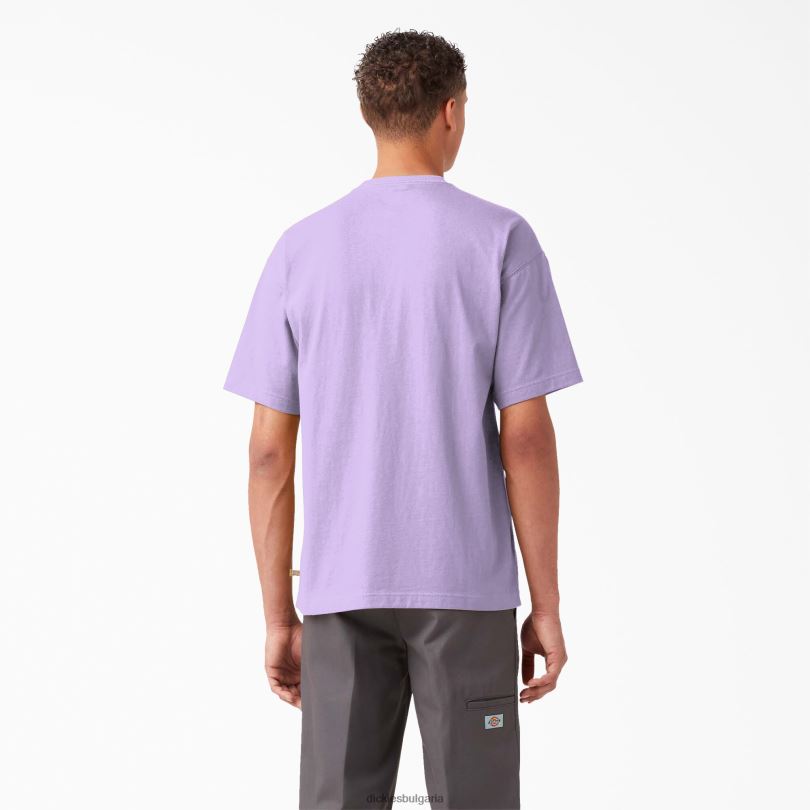 мъже Dickies тениска с джоб с лого на гърдите лилава роза (ur2) облекло R2PH8897