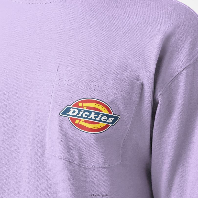 мъже Dickies тениска с джоб с лого на гърдите лилава роза (ur2) облекло R2PH8897