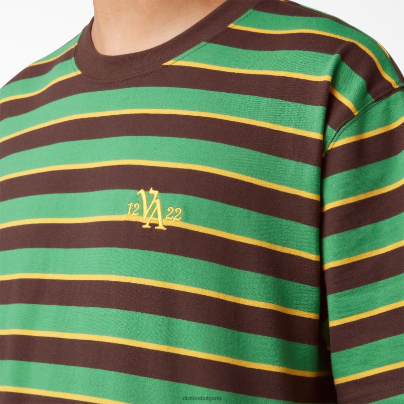 мъже Dickies раирана тениска vincent alvarez листно зелена ивица (gsl) облекло R2PH8955